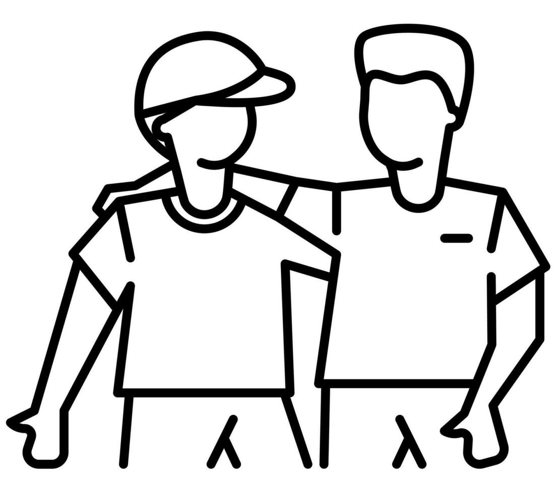 Two men friendships illustration. vector