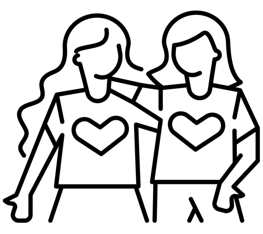 ilustración de dos mujer amistad. vector