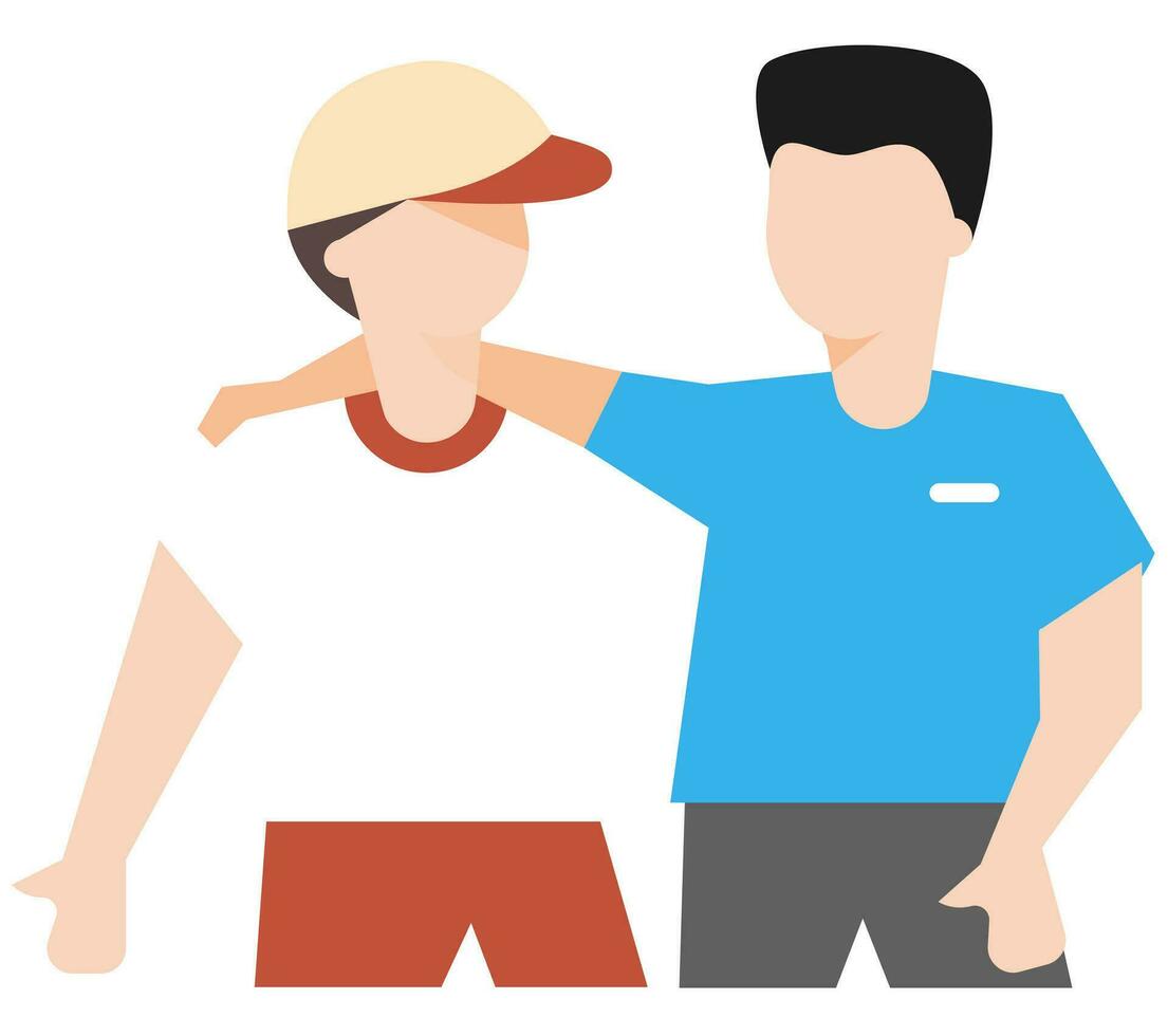 Two men friendships illustration. vector