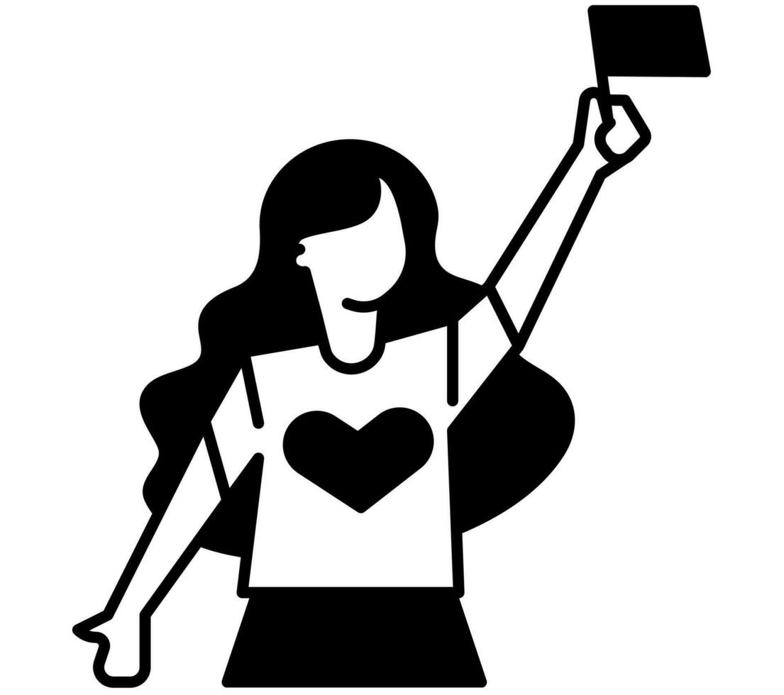 A woman holding flag vector