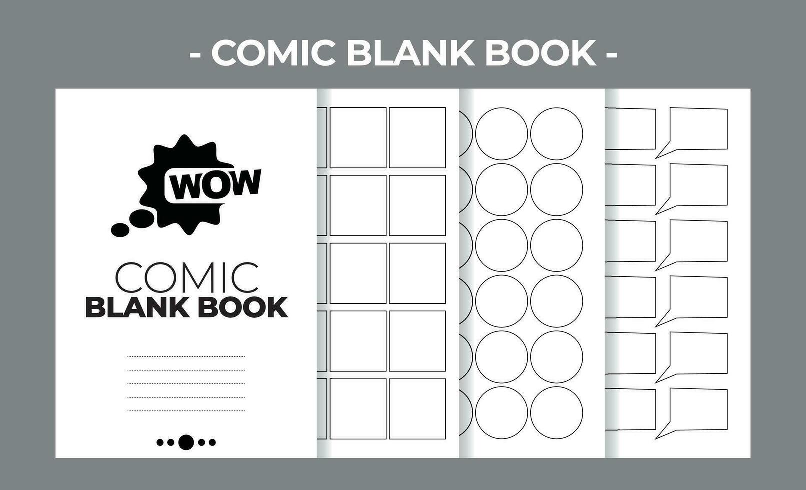 Printable KDP Comic Blank Book Vector Design Template