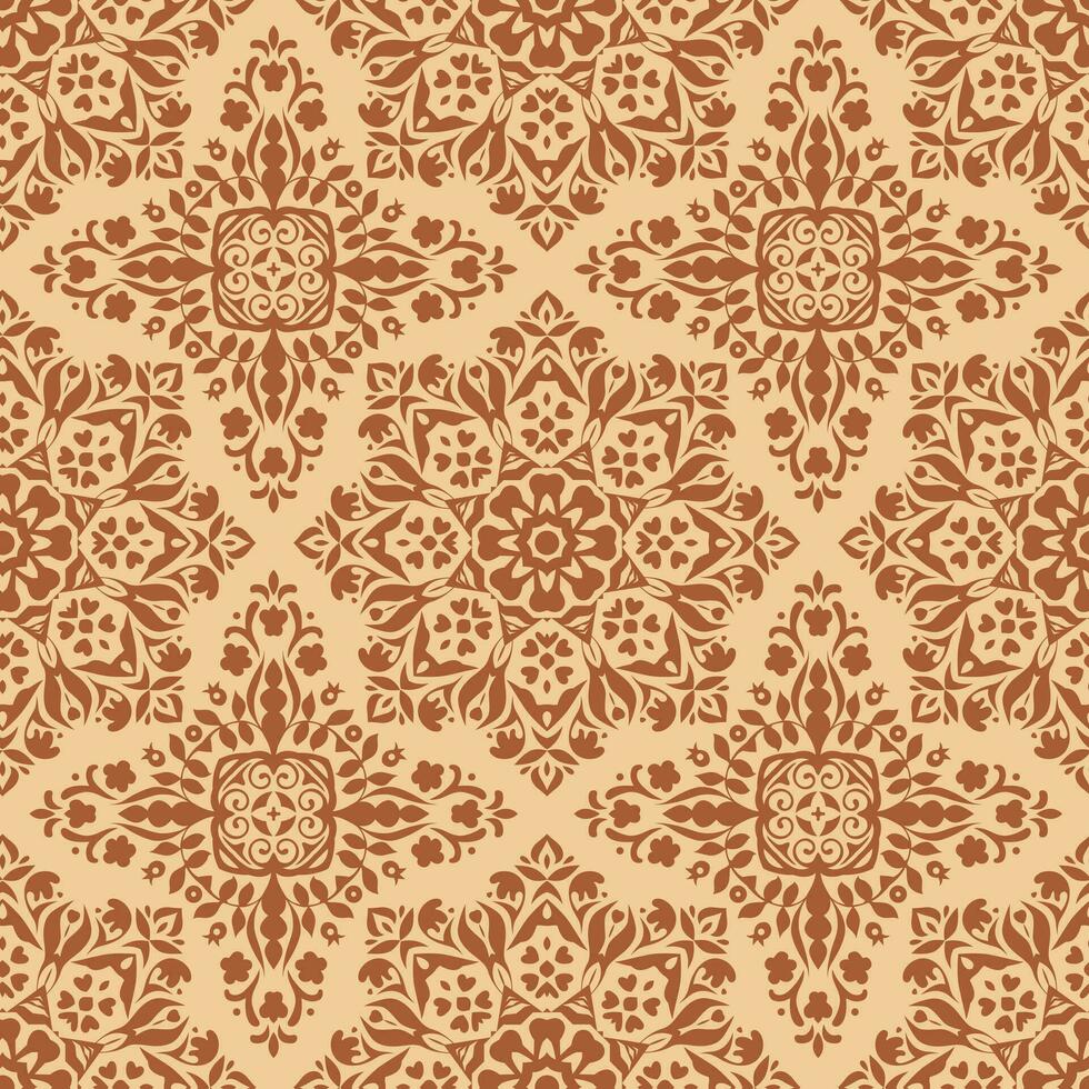 Ethnic style traditional abstract boho mandala seamless pattern vector