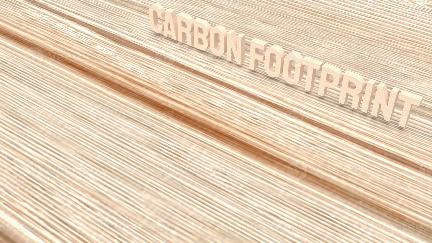 The  carbon footprint wood for climate change or eco concept 3d rendering. photo