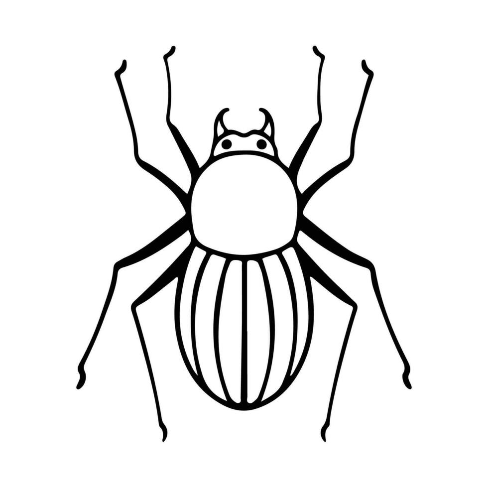 dibujado a mano insecto garabatear ilustración. insecto o error dibujos animados en línea estilo aislado en blanco antecedentes. insecto dibujos animados para colorante libro vector