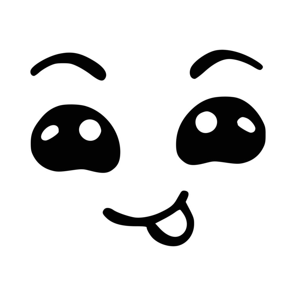 Kawaii's cute face. Manga-style eyes and mouth. Funny cartoon Japanese emoticon in different expressions, mega Big Set. Expression anime character and emoticon face illustration. Background. Print. vector