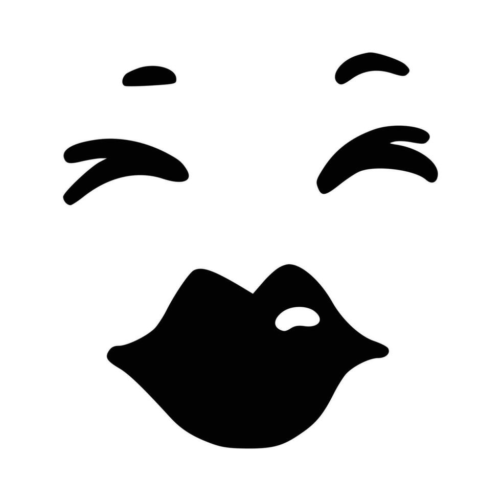 Kawaii's cute face. Manga-style eyes and mouth. Funny cartoon Japanese emoticon in different expressions, mega Big Set. Expression anime character and emoticon face illustration. Background. Print. vector