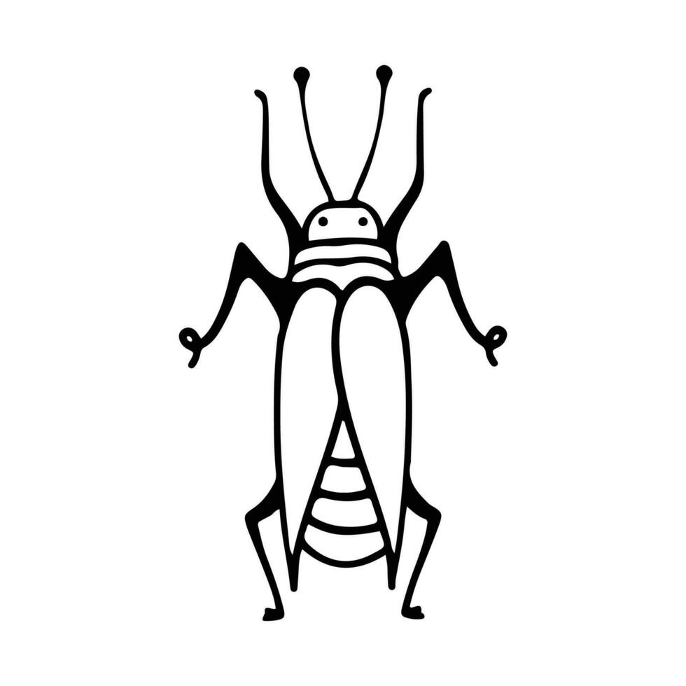 Hand-Drawn Insect Doodle Illustration. Insect or Bug Cartoon In Line Style Isolated In White Background. Insect Cartoon for Coloring Book vector