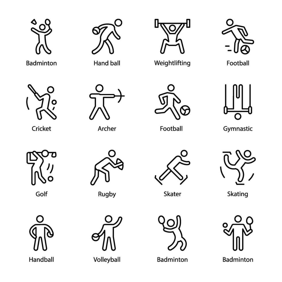 paquete de Deportes jugadores icono vectores