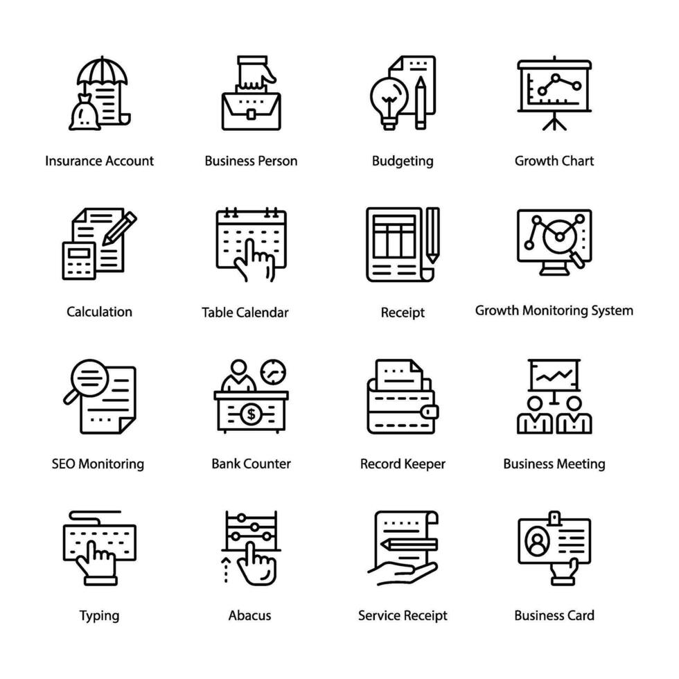 Pack of Business and Budget Line Icons vector