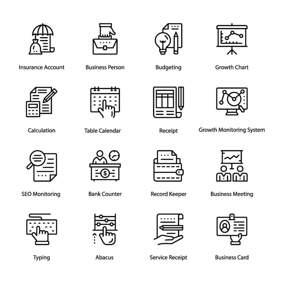 Pack of Business and Budget Line Icons vector