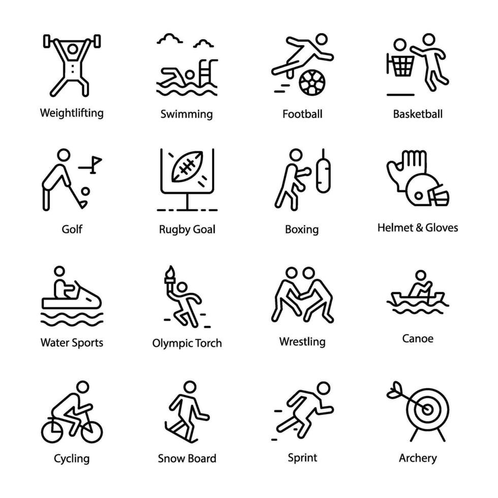 paquete de Juegos Olímpicos icono vectores