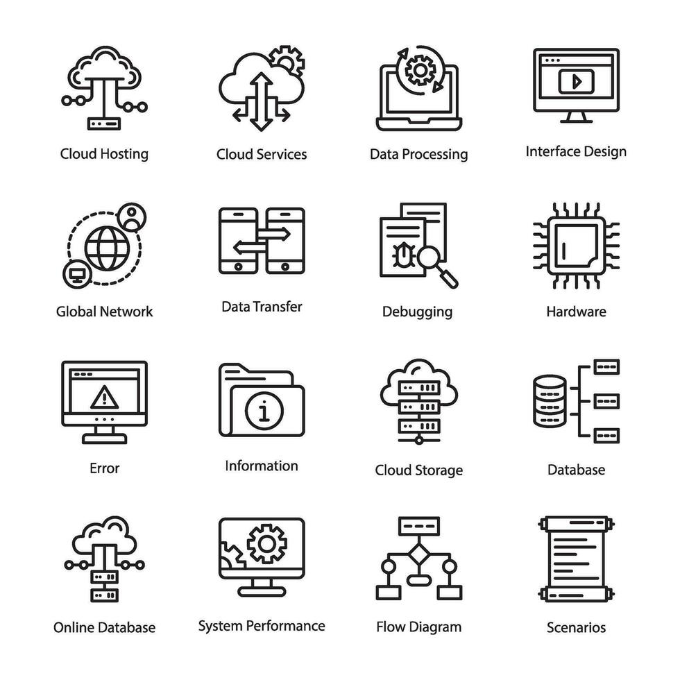 Pack of Programming Icon Vectors