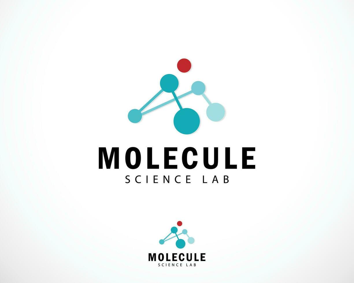 Molecule logo creative science lab biology mountain technology network connect icon design vector