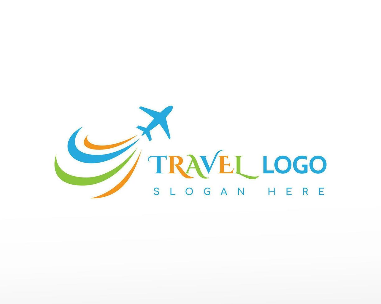 travel logo beauty travel color logo illustration vector