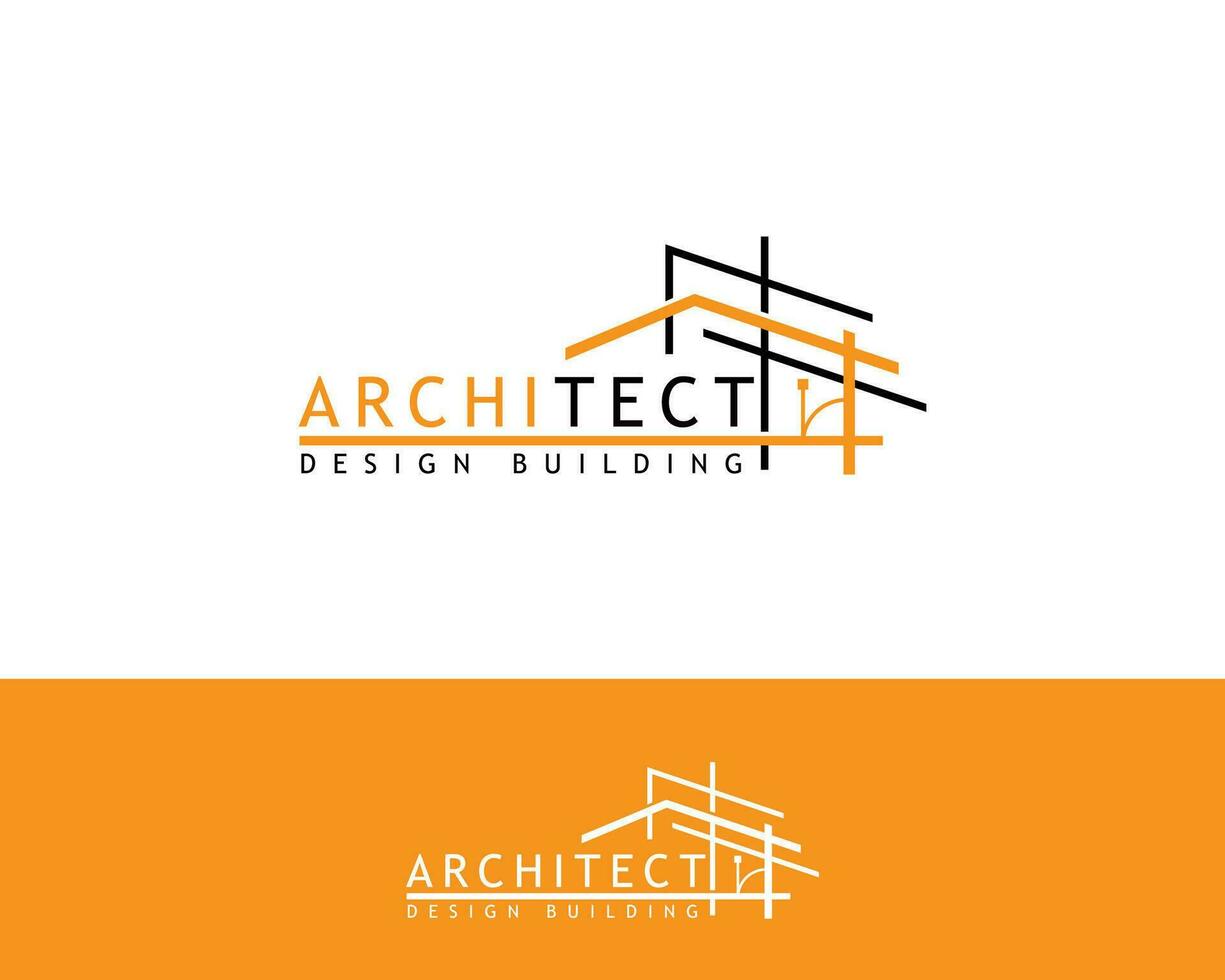 edificio logo arquitecto diseño creativo sencillo ilustración vector