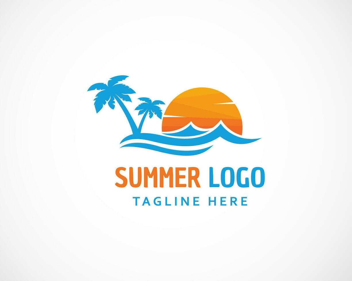 sun logo energy creative logo summer day beach creative logo vector