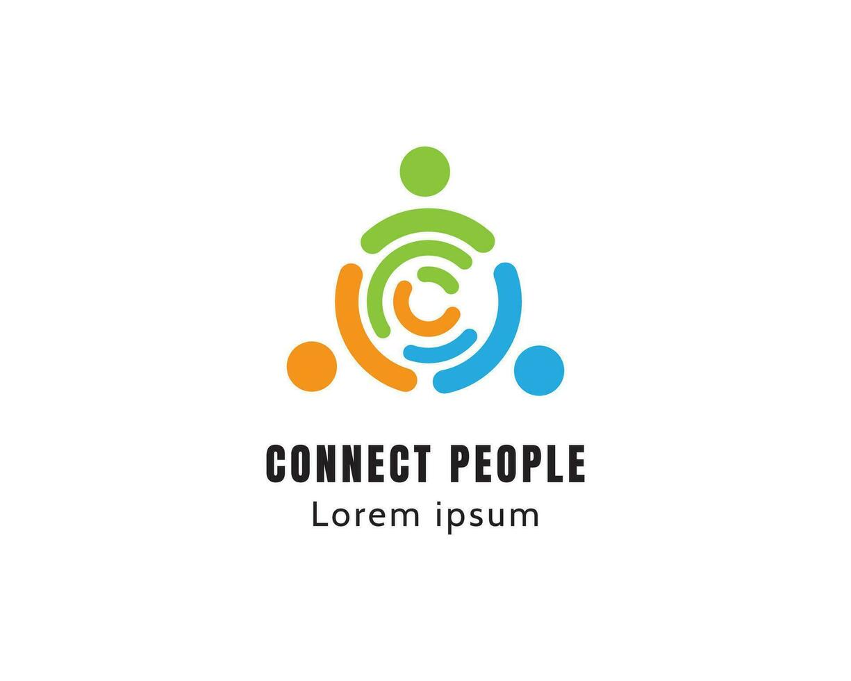 connect people logo grub team logo vector