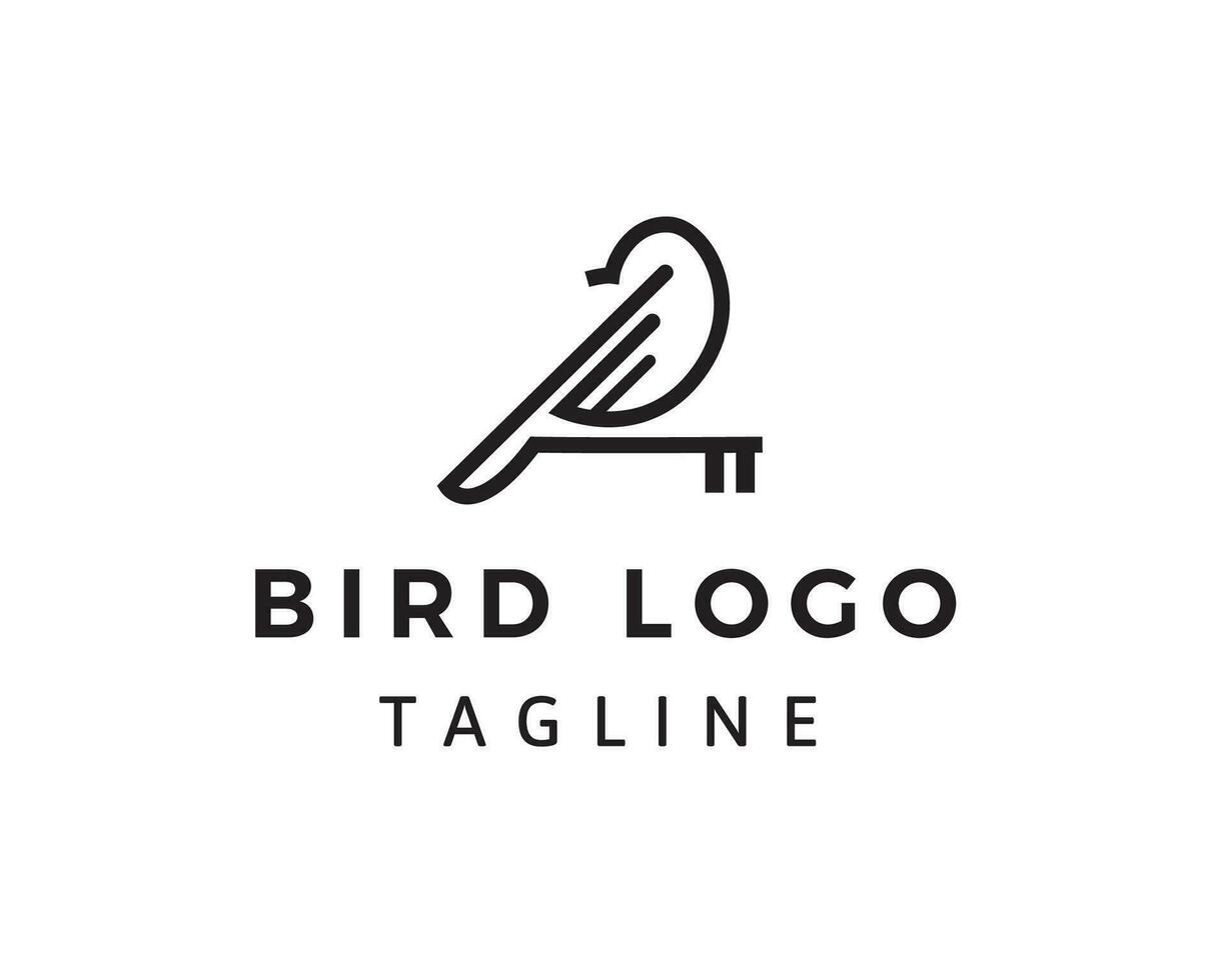 pájaro logo llave pájaro logo creativo línea pájaro logo vector