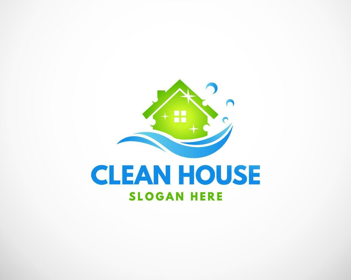 clean house logo creative design template vector