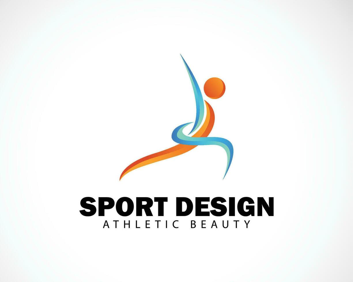 atlético logo creativo yoga diseño personas resumen deporte belleza correr hombre vector