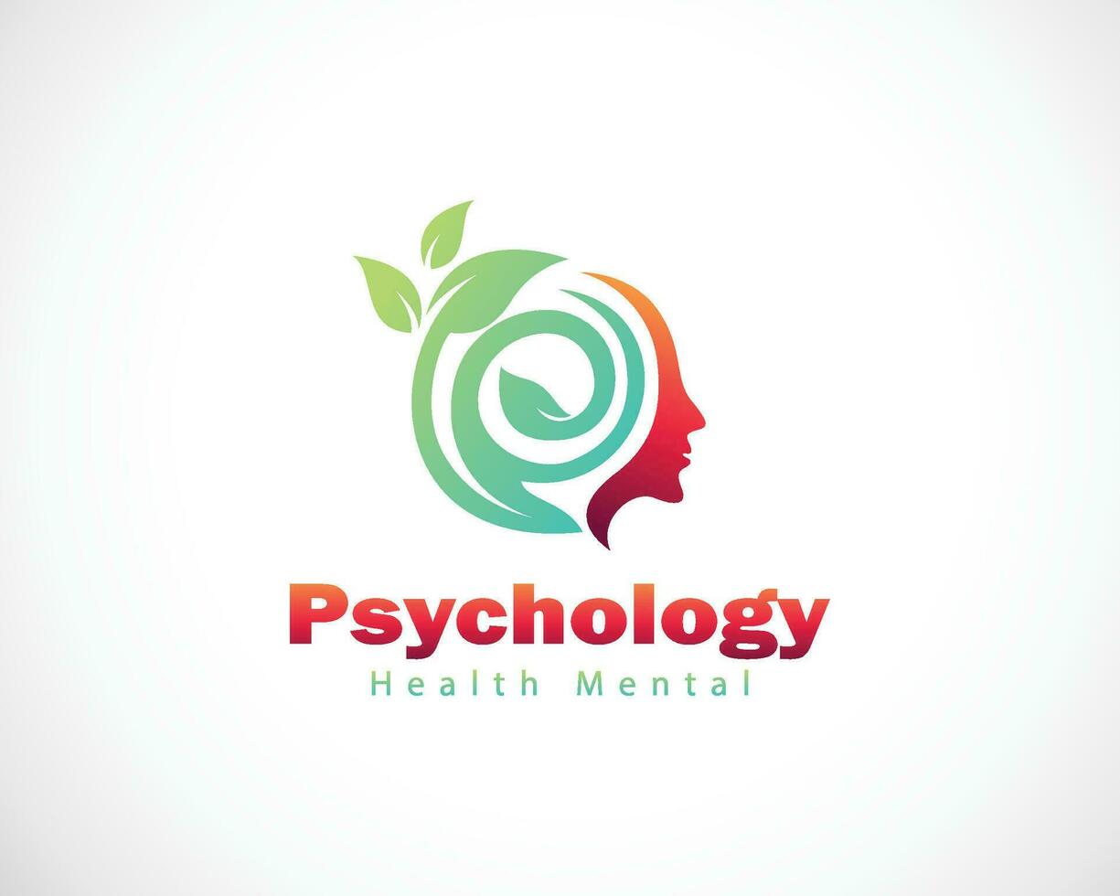 psychology logo creative health mental logo people nature leaf idea concept design vector