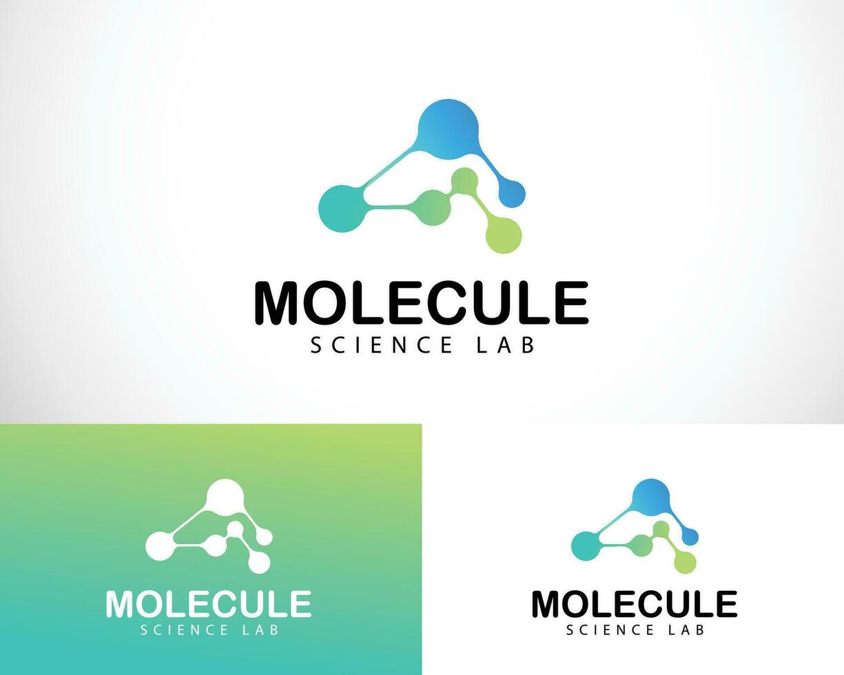 Molecule logo creative science lab biology mountain technology network connect icon design vector