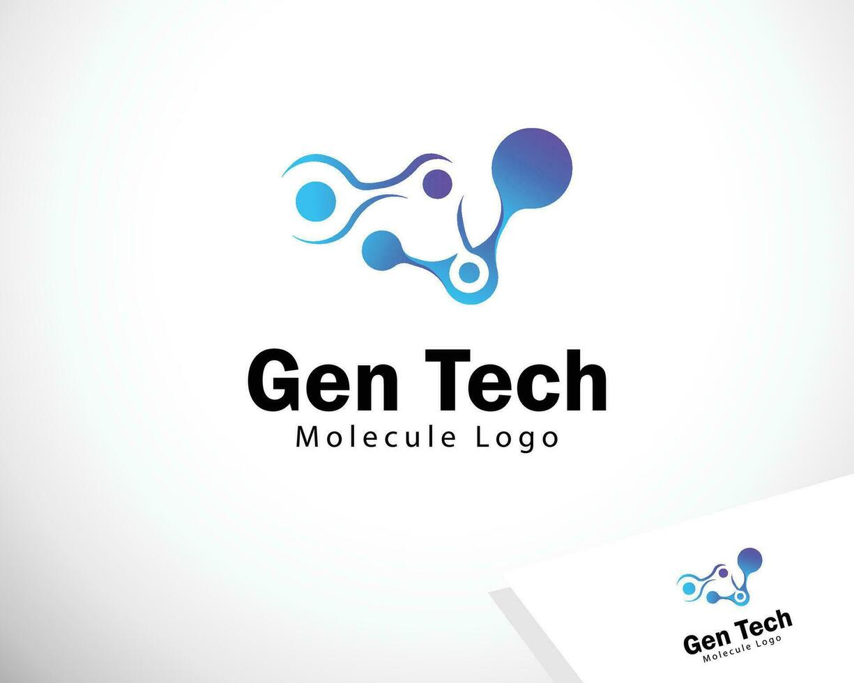 gen tech logo creative molecule science color gradient vector