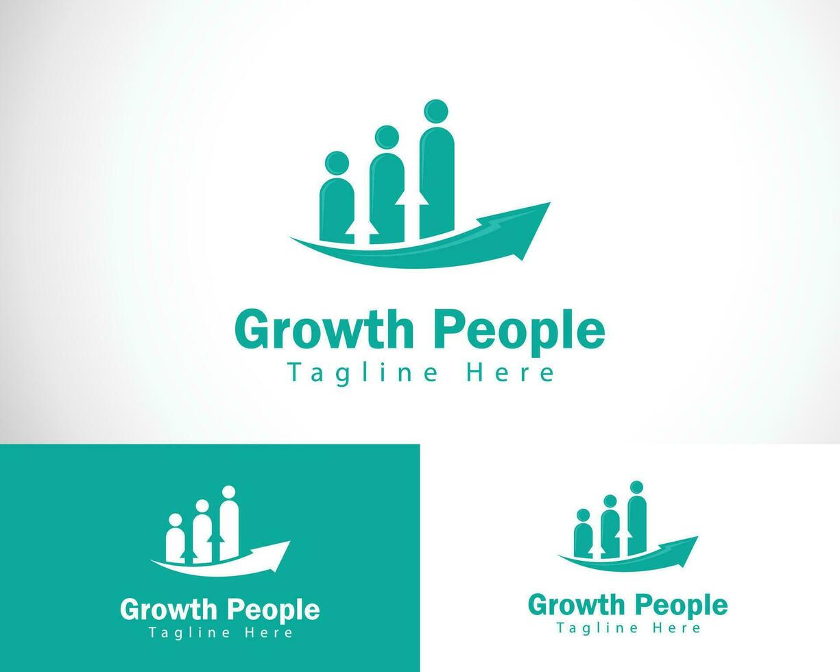 growth people logo creative arrow success finance icon design concept vector