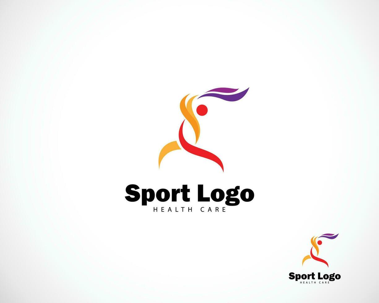 sport logo creative people abstract athletic creative design yoga run game vector