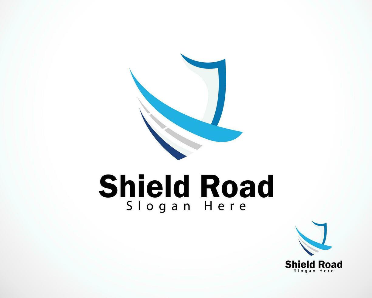 shield road logo creative design concept business modern vector