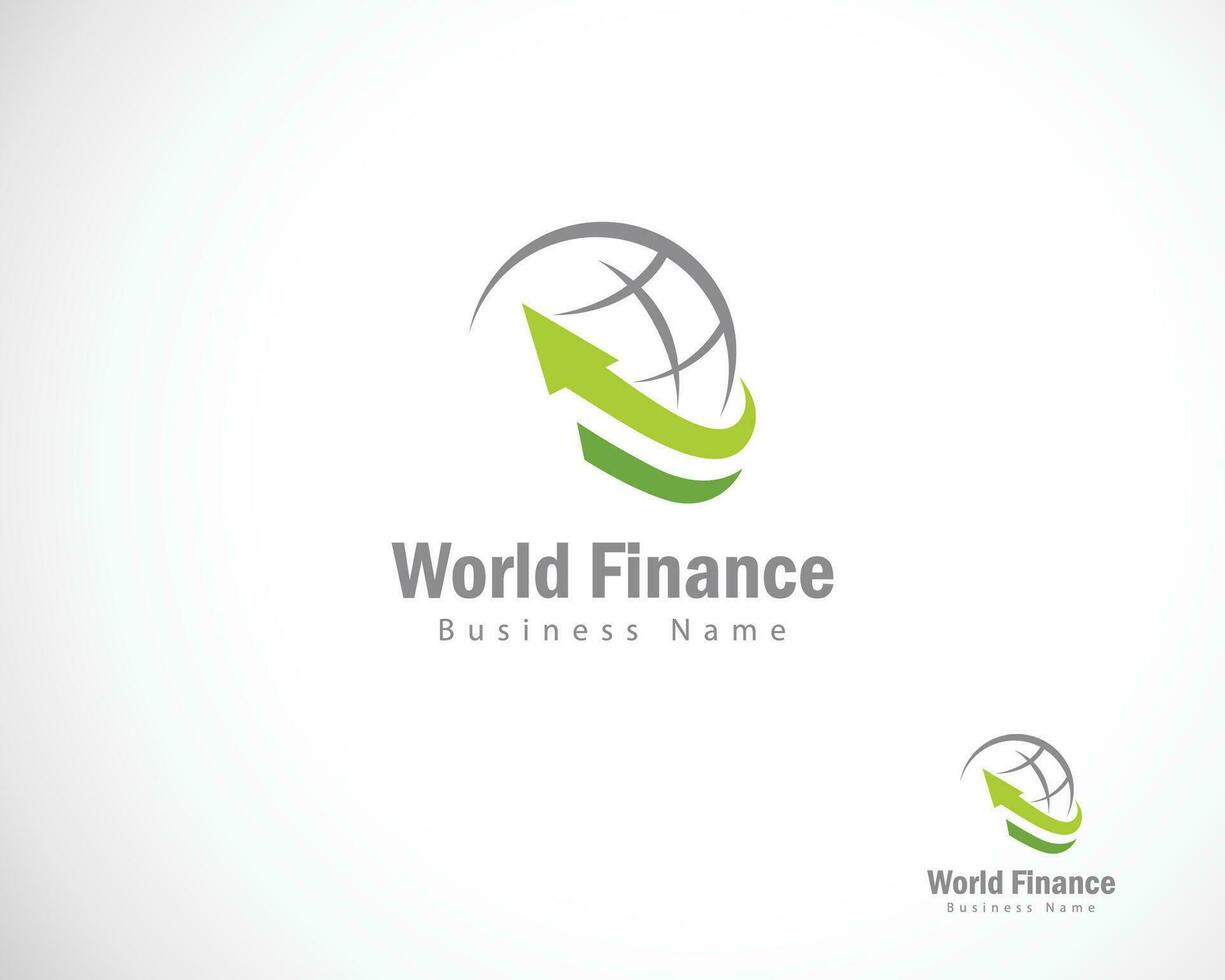 world finance logo creative arrow invest business globe design concept vector