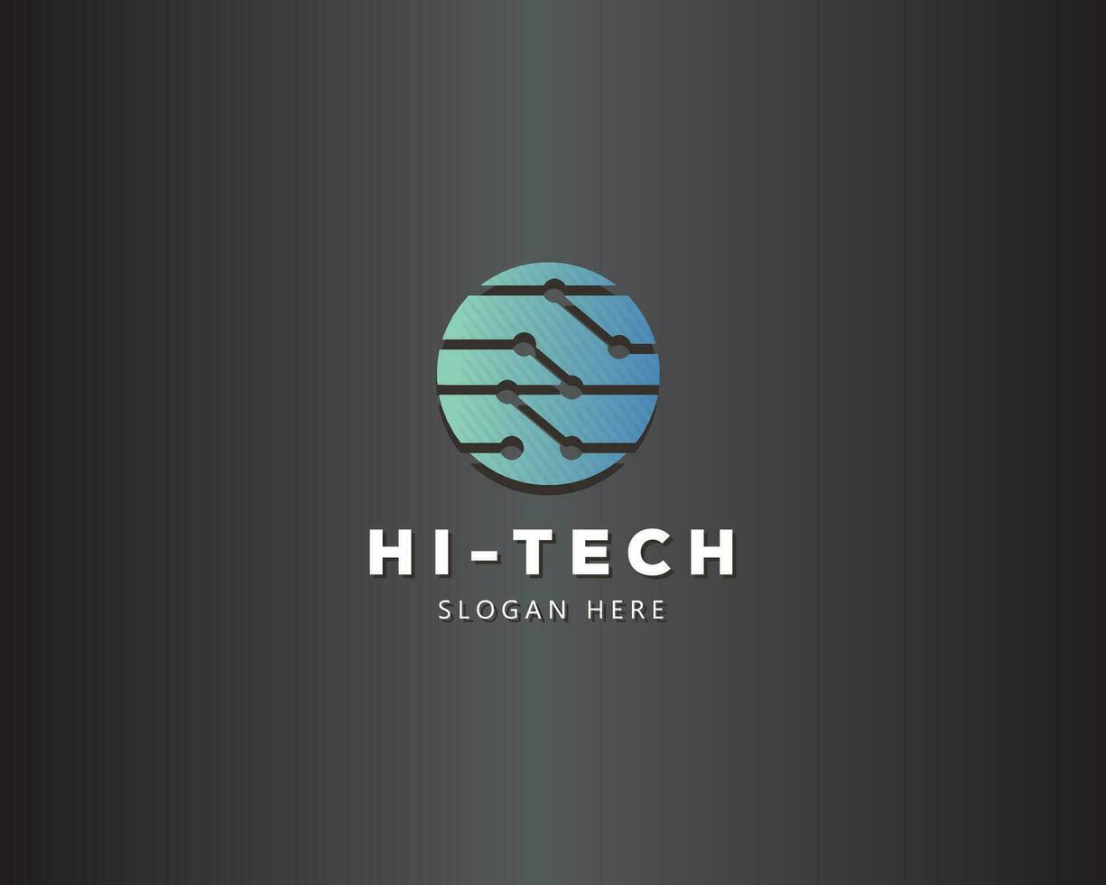 global tech logo creative circle design concept vector