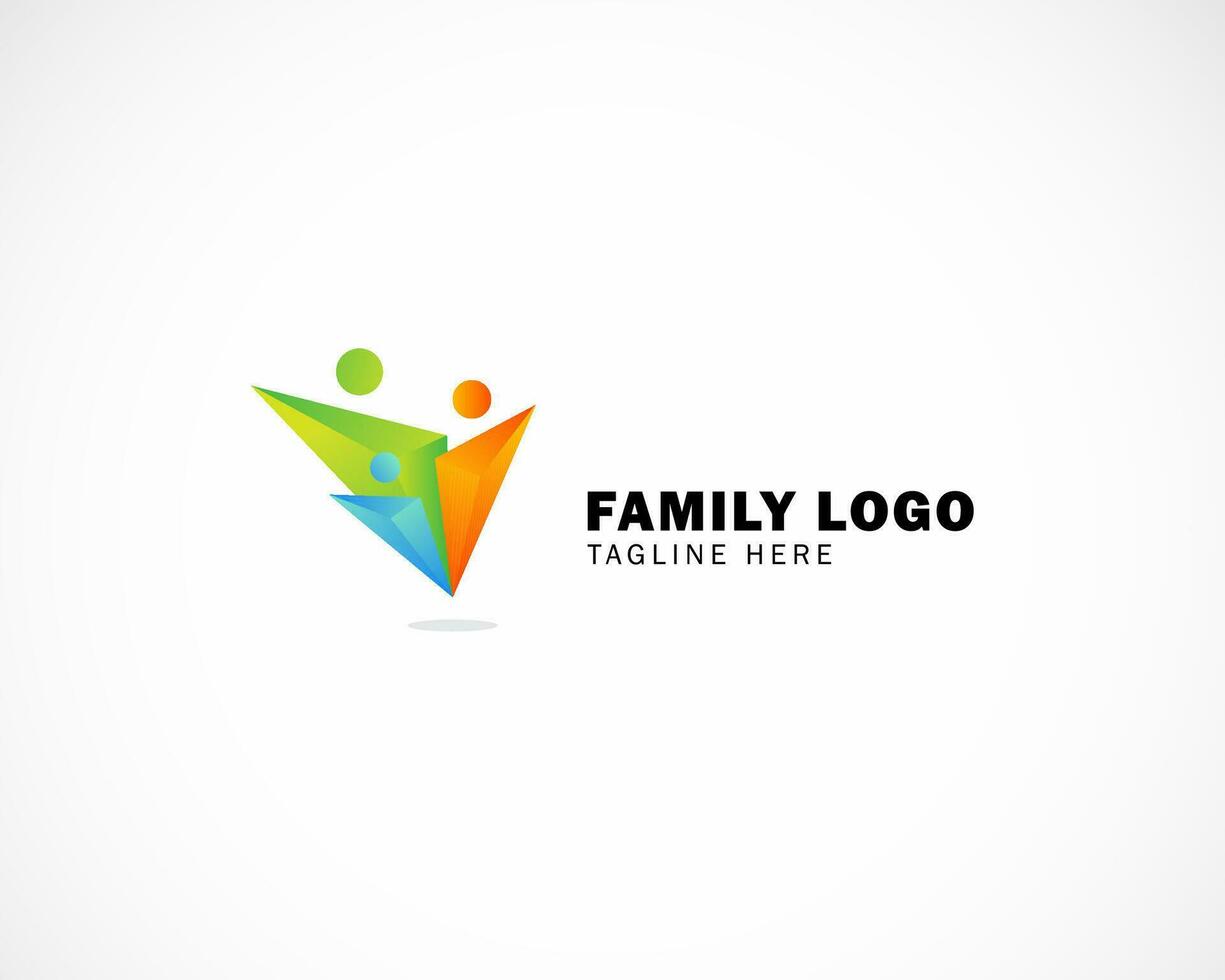 familia logo creativo resumen diseño moderno vector