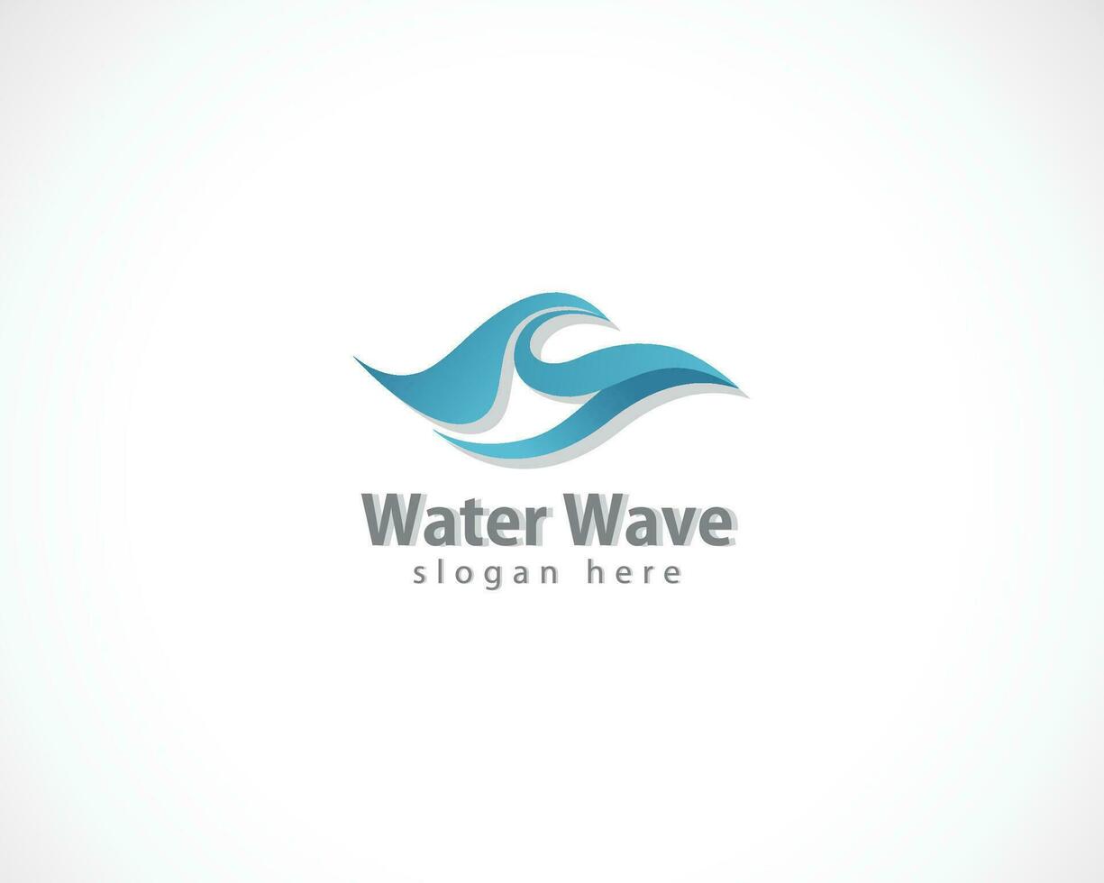 wave logo creative circle ocean sign symbol modern design color vector