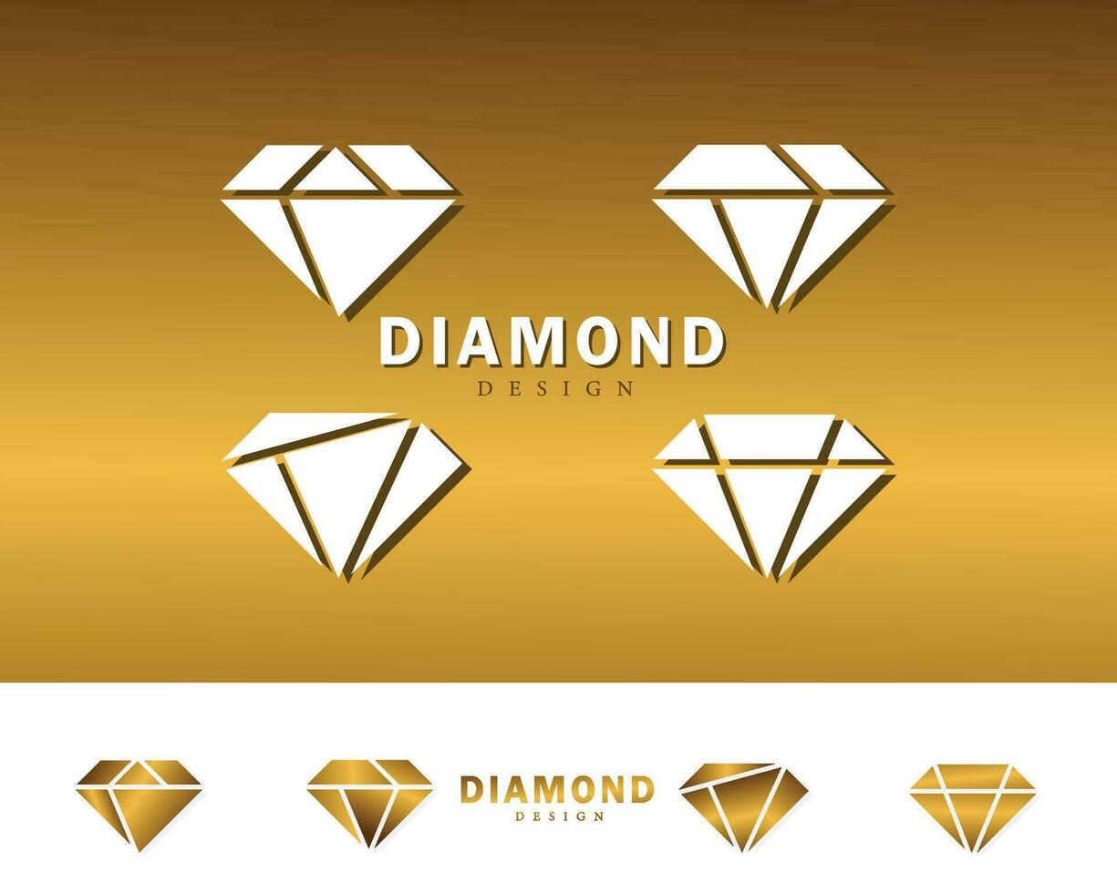 diamond logo creative design concept elegant gold color gradient vector