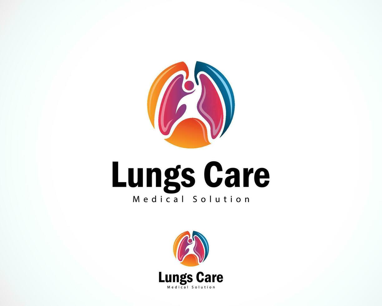 lungs care logo creative health design concept people ,medical clinic solution vector