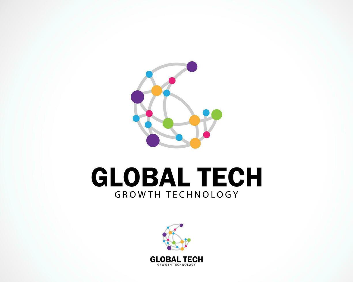 global tecnología logo creativo Ciencias molécula inteligente conectar red diseño concepto vector