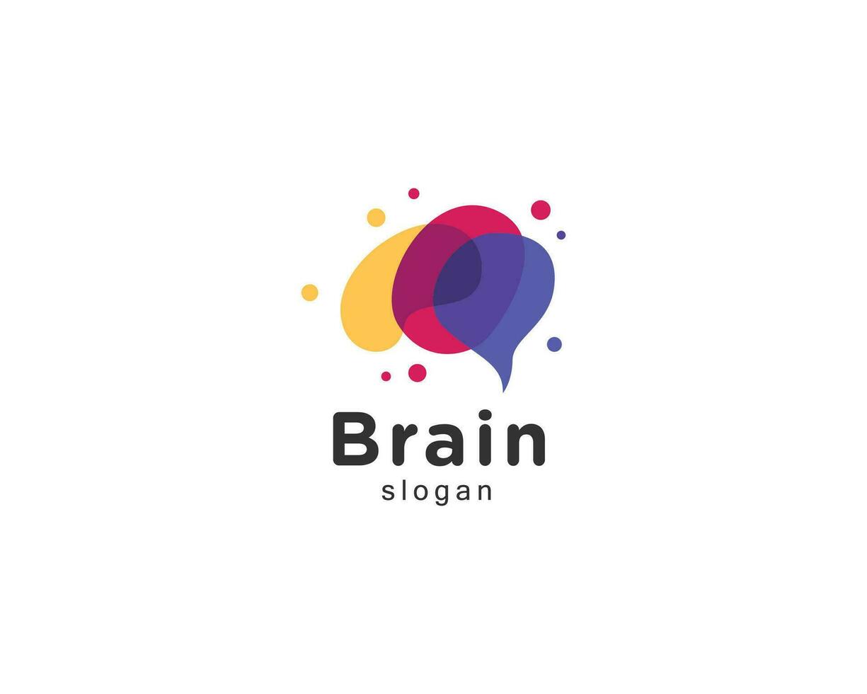 brain logo creative color vector design