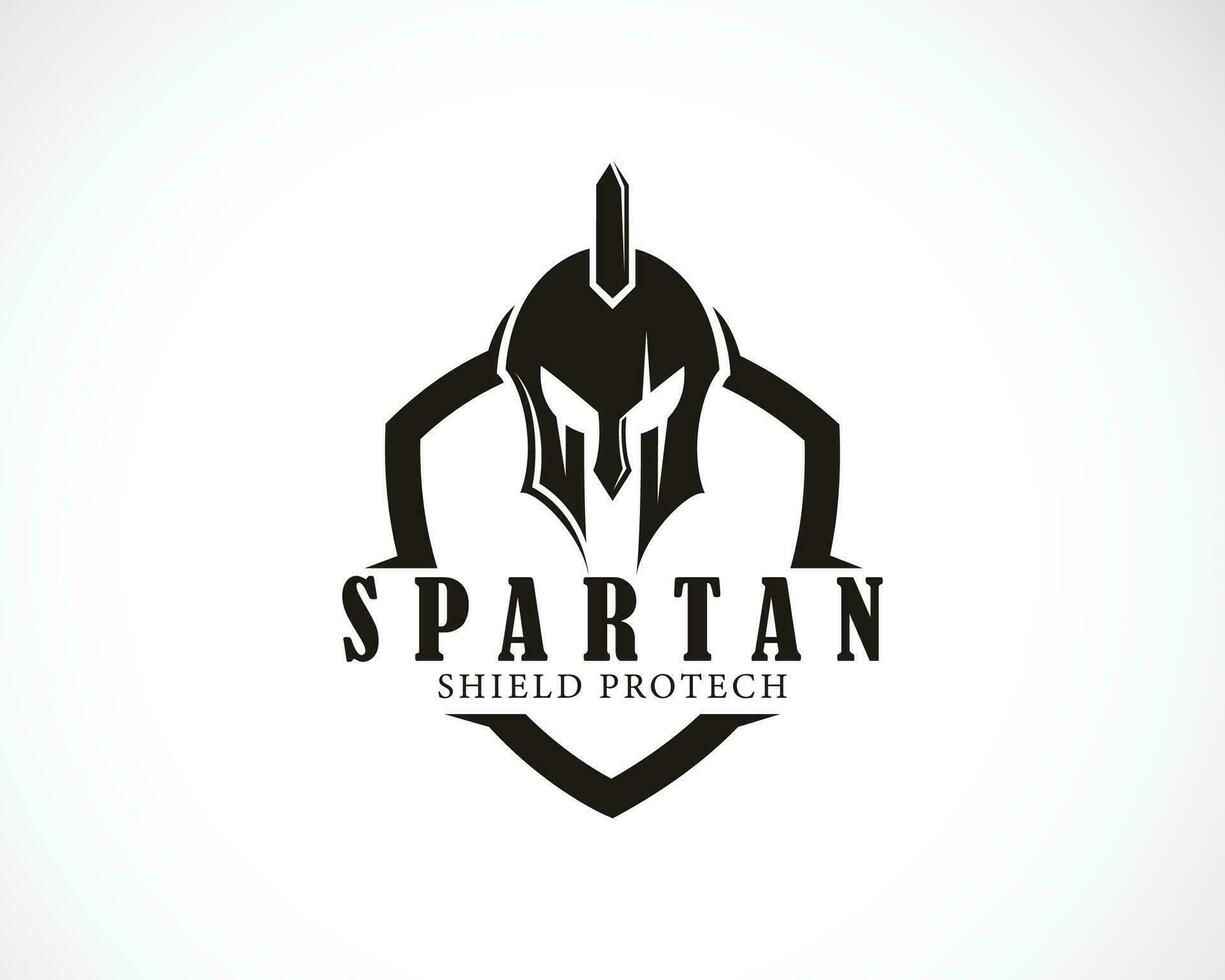 espartano proteger logo creativo gimnasio aptitud deporte diseño concepto casco vector