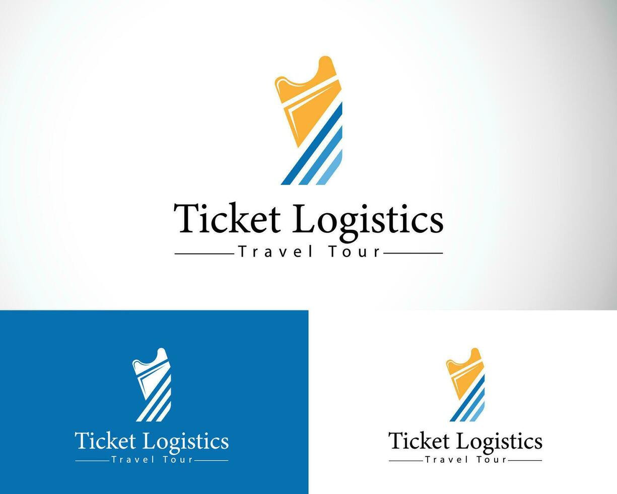 ticket logistics logo creative travel transport design concept modern icon vector