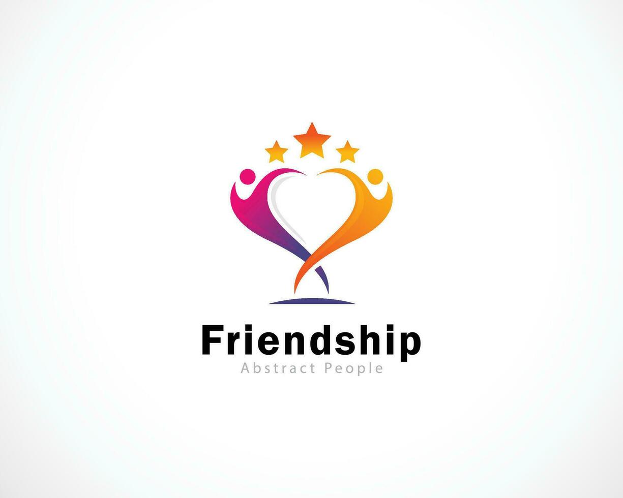 friendship logo creative abstract logo success reaching star design modern vector