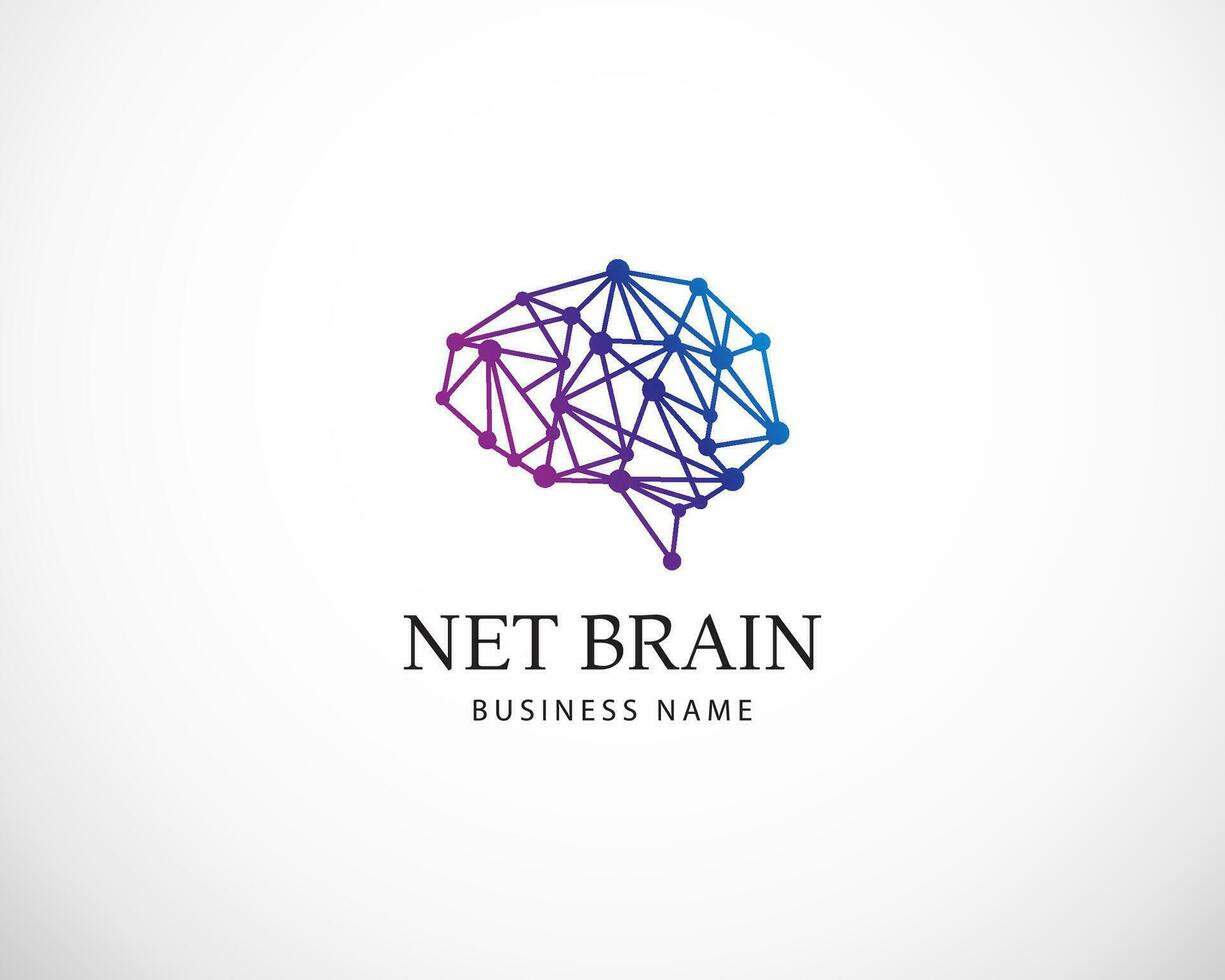 net brain logo technology logo creative idea brain design template vector