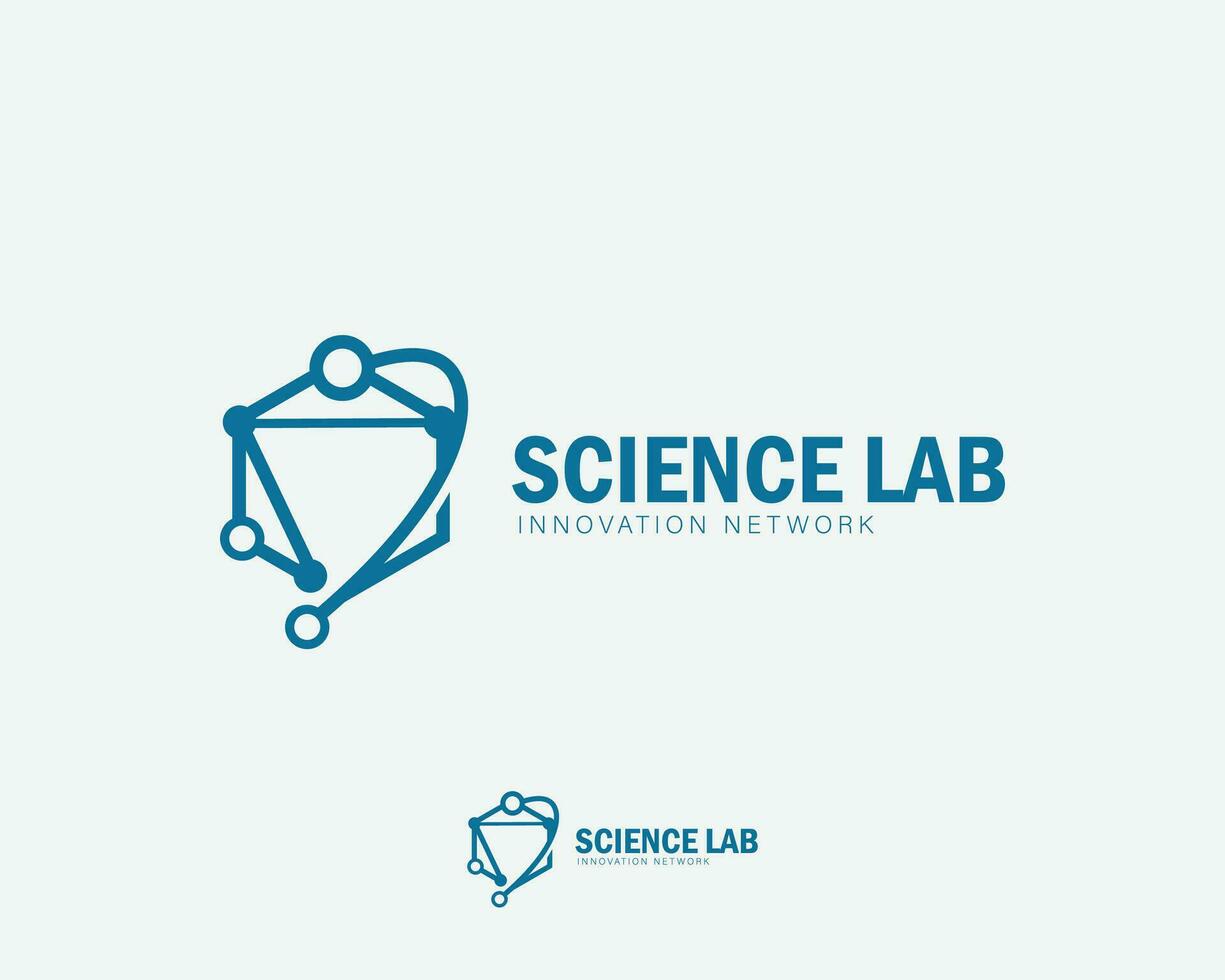 molecule logo creative science lab design concept hexagon tech connect network biology smart idea innovation vector