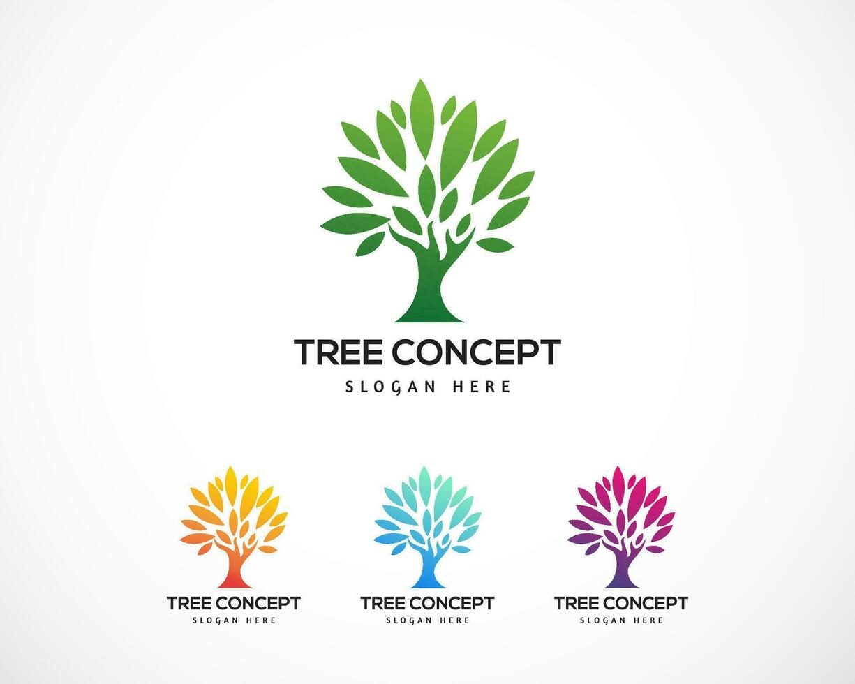 árbol logo concepto moderno degradado ilustración vector