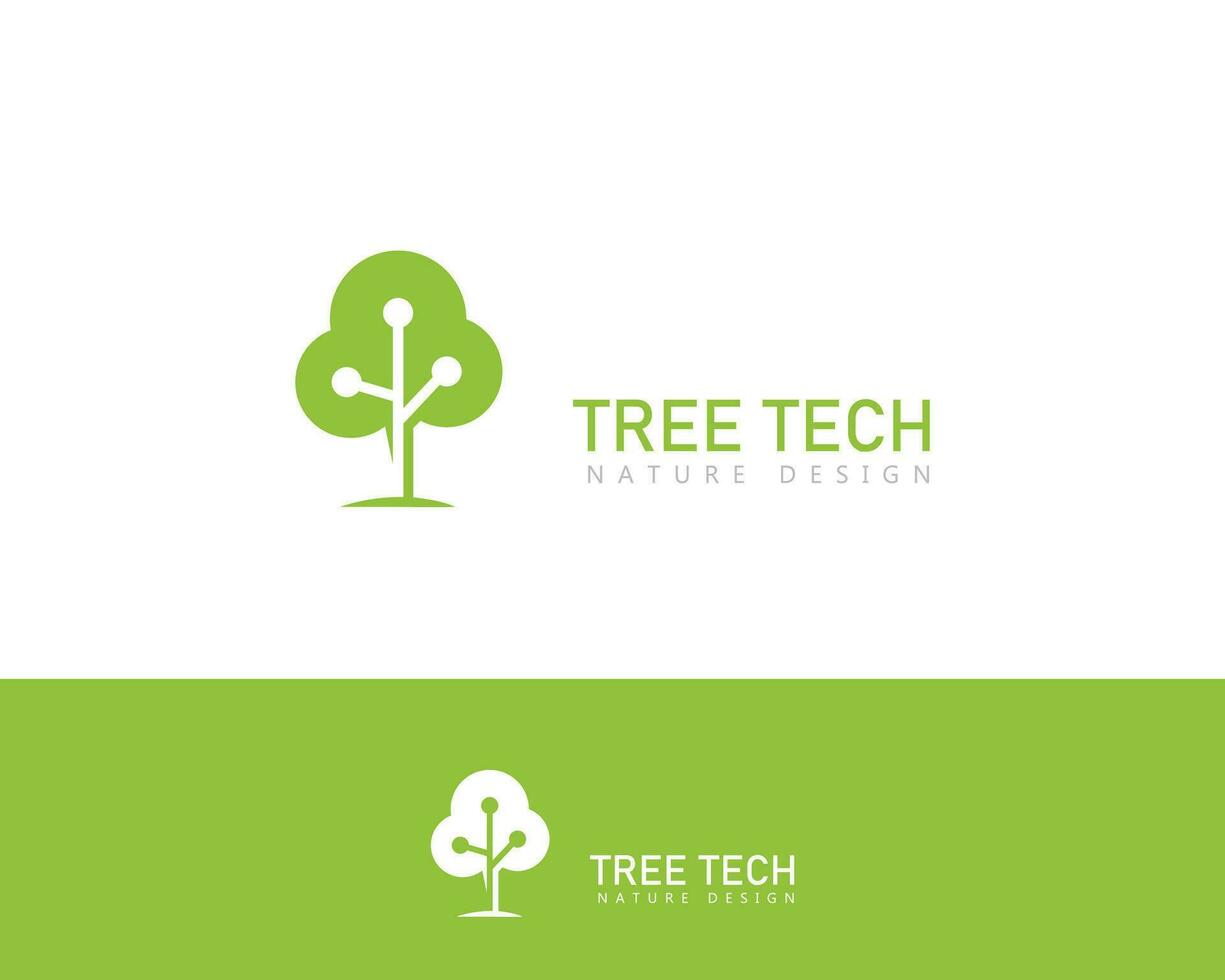 Tree tech logo creative icon digital education vector