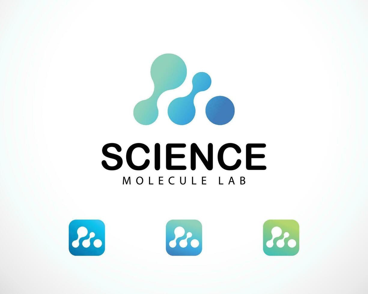 molecule logo creative science lab design concept mountain tech connect network biology icon design vector