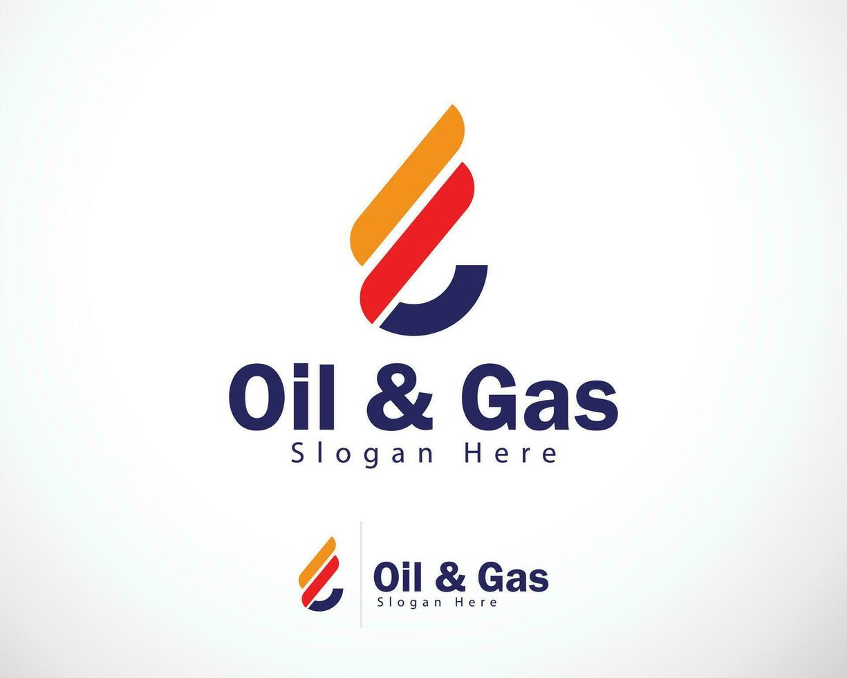 oil and gas logo creative symbol vector business industry gas nature leave fire flame icon design concept