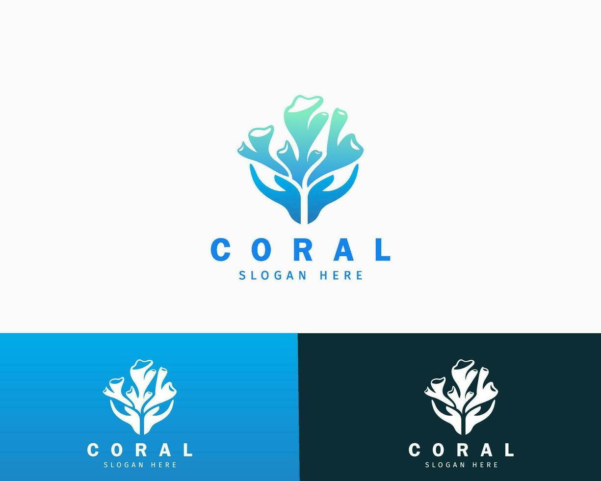 coral logo icon creative design vector