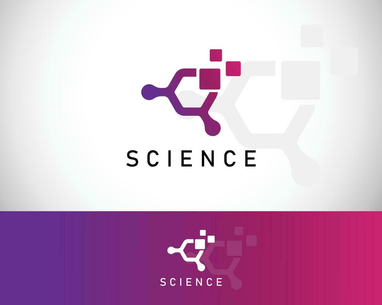 science tech logo creative molecule sign symbol design concept icon vector