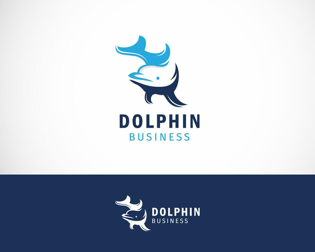 delfín logo creativo color arte diseño animal logo negocio vector